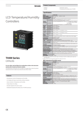 AUTONICS TH4M CATALOG TH4M SERIES: LCD TEMPERATURE/HUMIDITY CONTROLLERS